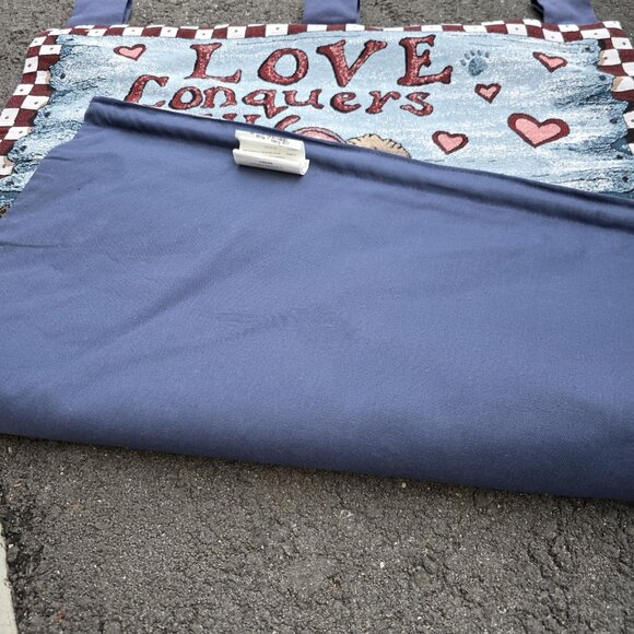 Boyd Bears and Friends Love Conquers All Tapestry Wall Hanging Vintage 38 x 26in - Picture 2 of 8